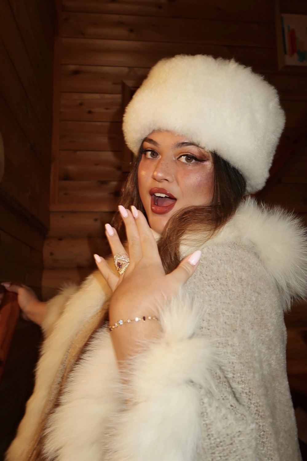 Model showing Topaz ring and bracelet